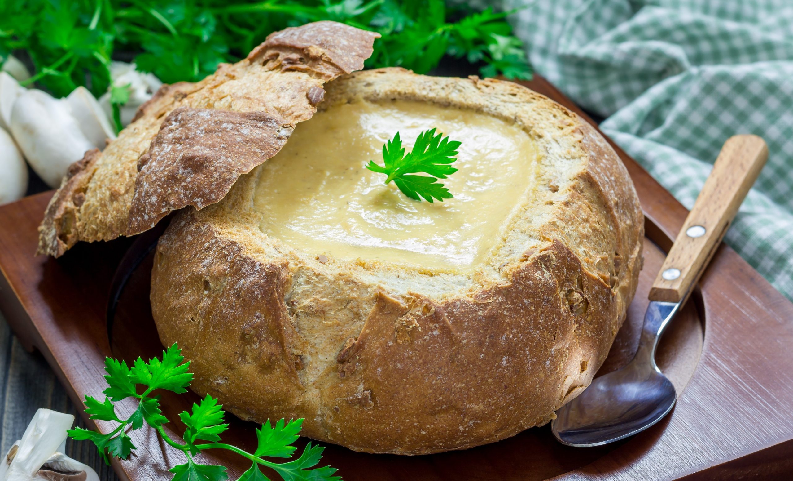 Грибной крем-суп в хлебе (3183) | Povkusu.com