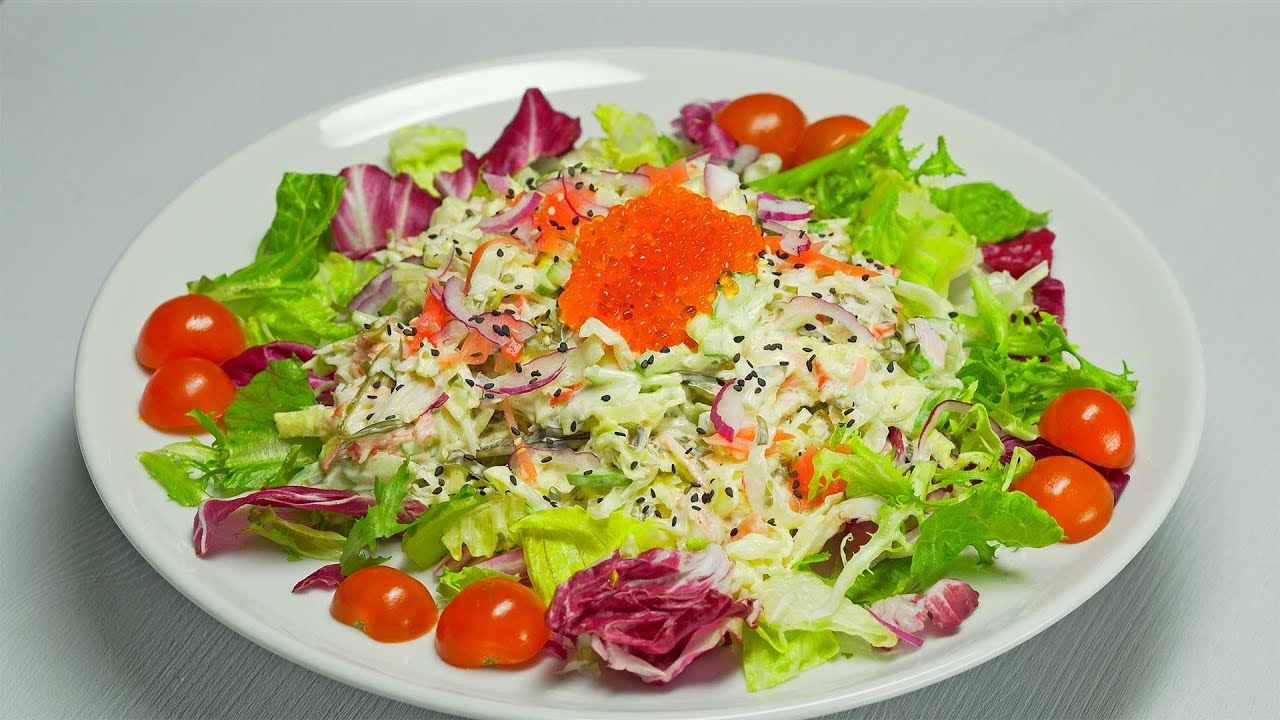 Крабовый салат с морской капустой (2977) | Povkusu.com