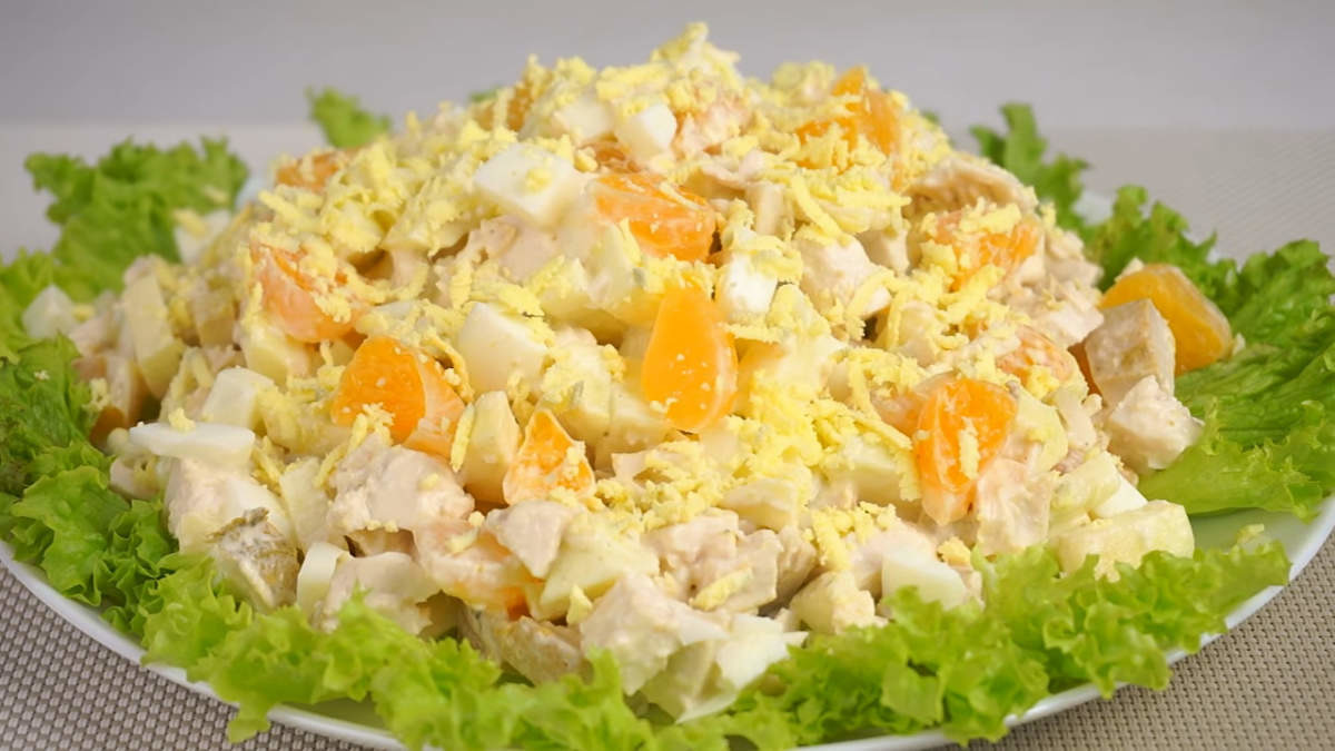 Салат с курицей и мандаринами (4919) | Povkusu.com