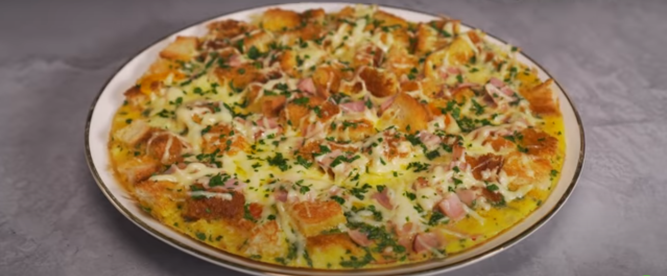 Большой сытный омлет-пицца с сухариками на всю семью за 20 минут (8449) | Povkusu.com