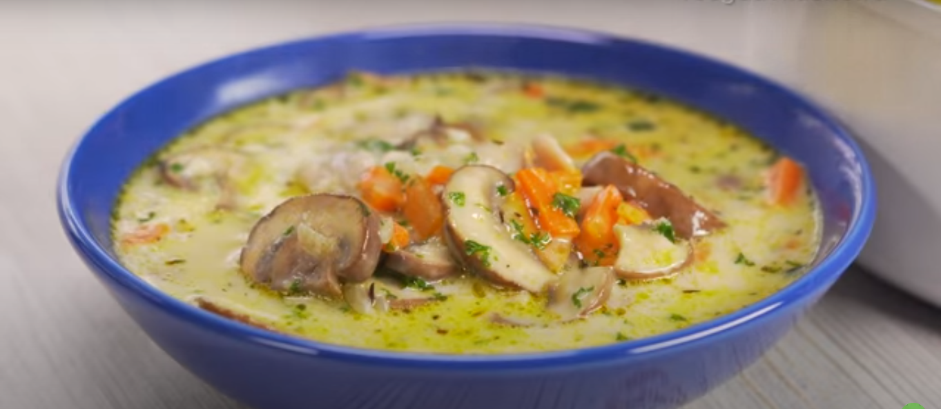 Грибной сливочный суп с курицей за 30 минут (9371) | Povkusu.com